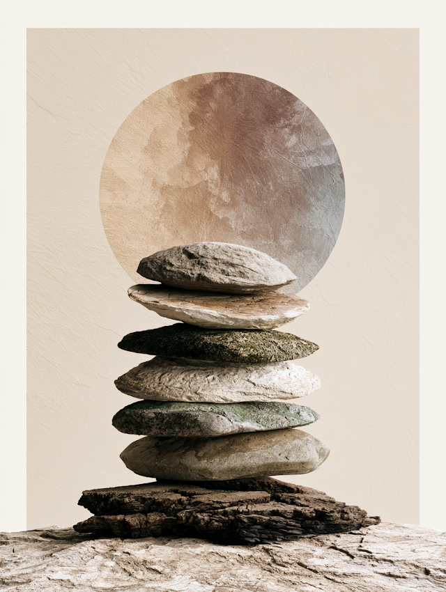 Zen Balance: A Contemplative Artwork of Emotional Restoration